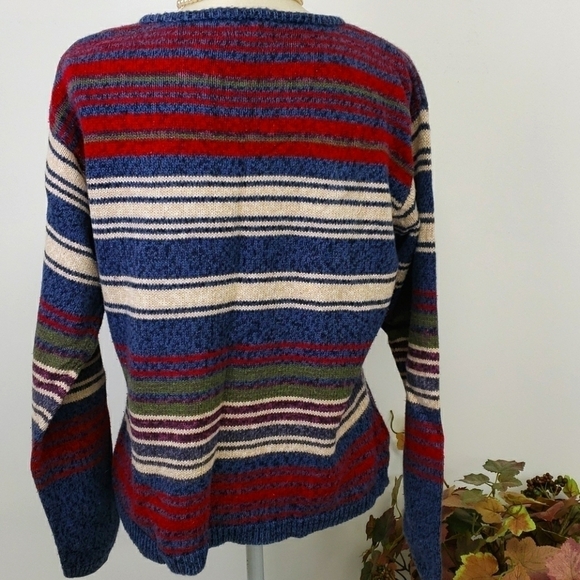 Dressbarn Striped Cotton&Ramie L Crew Sweater VGUC - Picture 3 of 10